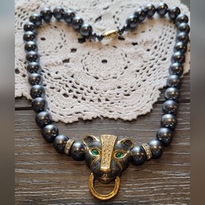 Vintage KJL For Avon Duchess Of Windsor Designer Statement Rhinestone Necklace